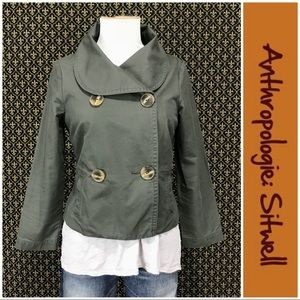 Anthro Cotton Collared Jacket by Sitwell